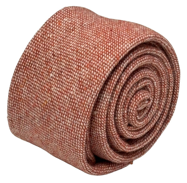 rusty red brick 100% wool  tie with speckled design